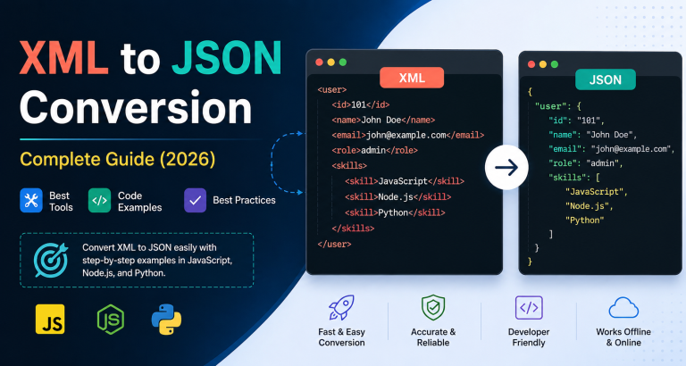 XML to JSON Conversion Guide: Tools, Examples & Best Tips