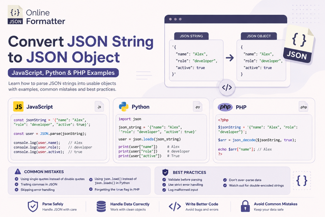 JSON string to object conversion guide