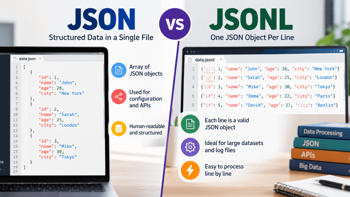 JSON vs JSONL Structured Data Compared