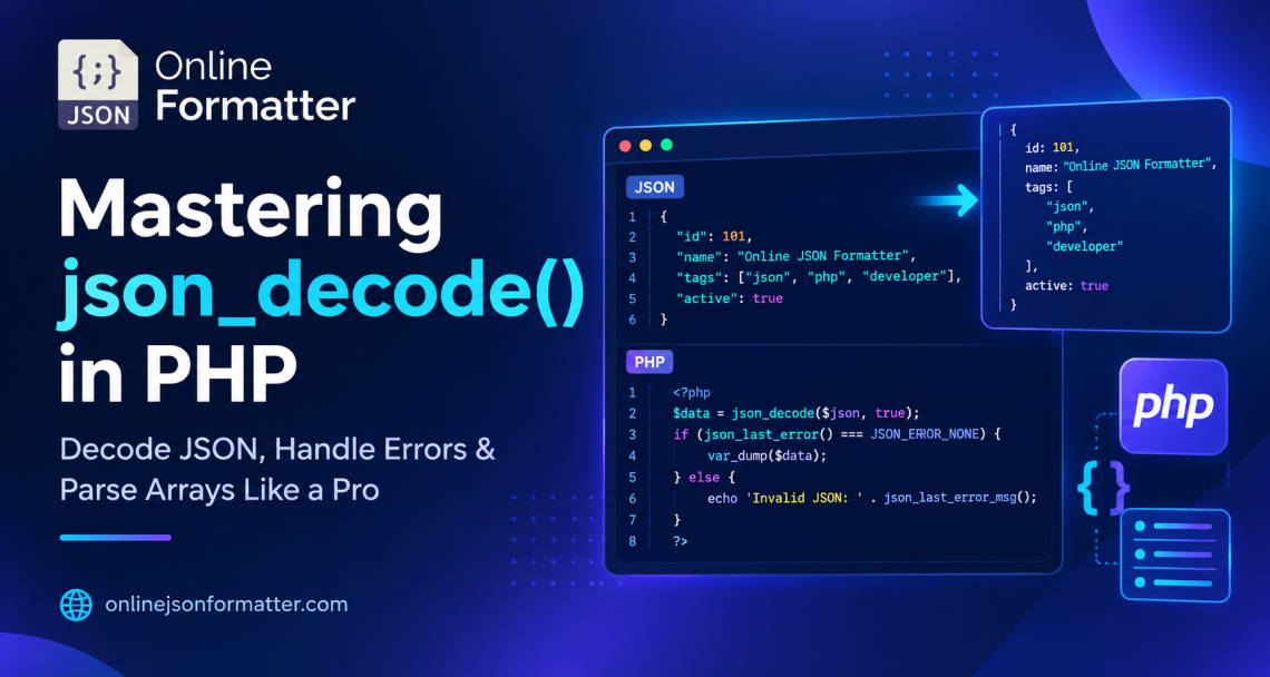 Mastering json_decode() in PHP tutorial banner